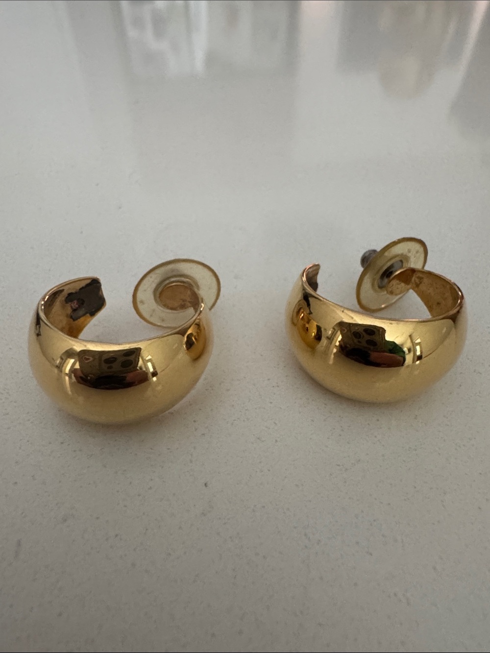 Brand: Monet (Signed/stamped on reverse)Style: Chunky C-Hoop / Wide Rounded Dome
